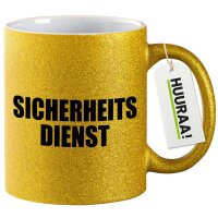 Glitzertasse Sicherheitsdienst Schriftzug 330ml