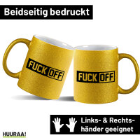 Glitzertasse Fuck Off Schriftzug 330ml