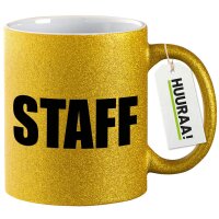 Glitzertasse Staff Schriftzug 330ml