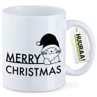 Kaffeetasse Merry Christmas Katze 330ml