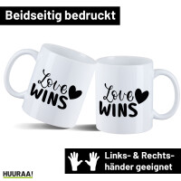 Kaffeetasse Love wins Herz 330ml