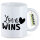 Kaffeetasse Love wins Herz 330ml