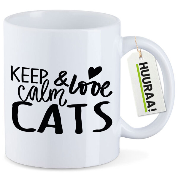Kaffeetasse Keep calm and love Cats 330ml