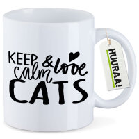 Kaffeetasse Keep calm and love Cats 330ml