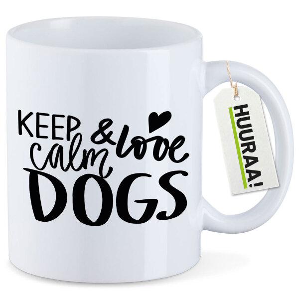 Kaffeetasse Keep calm and love Dogs 330ml