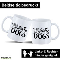 Kaffeetasse Keep calm and love Dogs 330ml