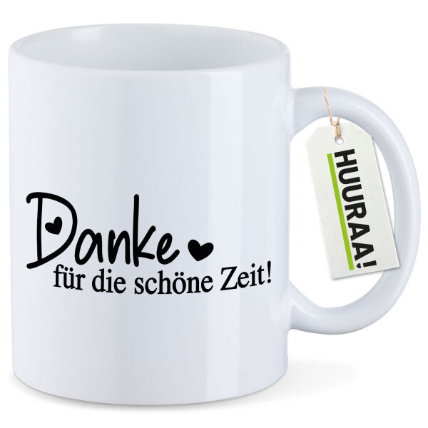 Kaffeetasse Danke für die schöne Zeit Herzen 330ml