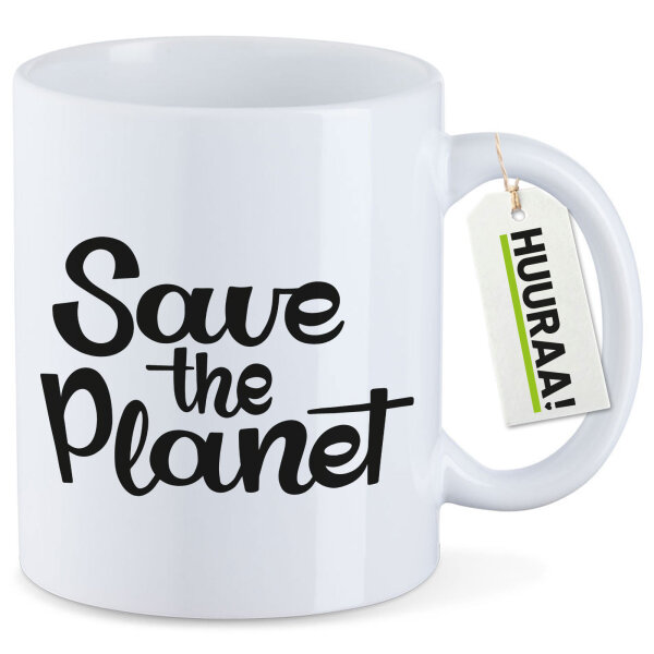 Kaffeetasse Save the Planet Schriftzug 330ml