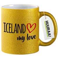 Glitzertasse Iceland my love 330ml