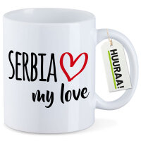 Kaffeetasse Serbia my love 330ml