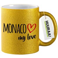 Glitzertasse Monaco my love 330ml
