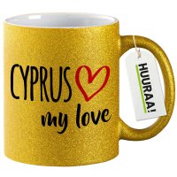 Glitzertasse Cyprus my love 330ml