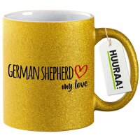 Glitzertasse German Shepherd my love 330ml