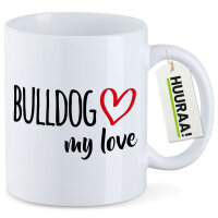 Kaffeetasse Bulldog my love 330ml
