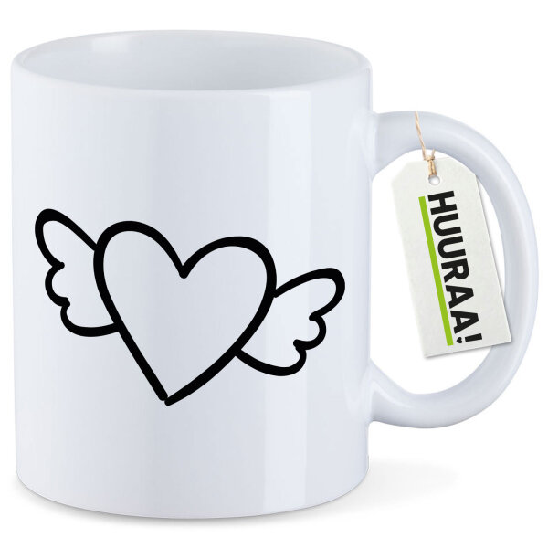 Kaffeetasse Herz mit Flügeln 330ml