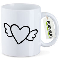 Kaffeetasse Herz mit Flügeln 330ml