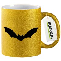 Glitzertasse Fledermaus  Silhouette 330ml