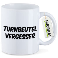 Kaffeetasse Turnbeutelvergesser Schriftzug 330ml