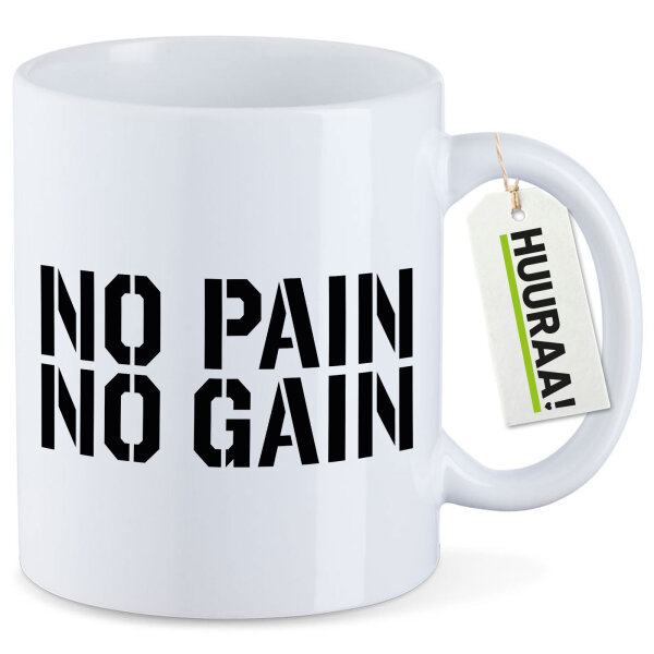 Kaffeetasse No pain gain Hantel 330ml