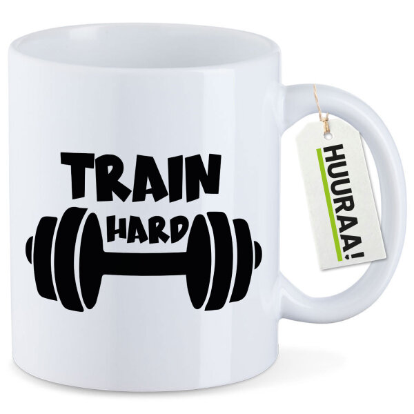 Kaffeetasse Train hard Hantel 330ml