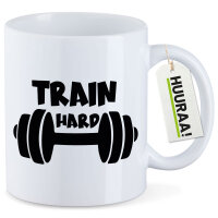 Kaffeetasse Train hard Hantel 330ml