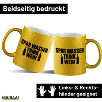 Glitzertasse Spar Wasser Trink Wein Weinflasche 330ml
