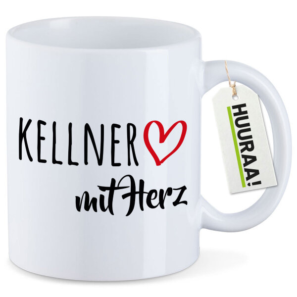 Kaffeetasse Kellner mit Herz 330ml