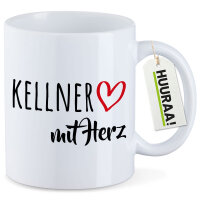 Kaffeetasse Kellner mit Herz 330ml