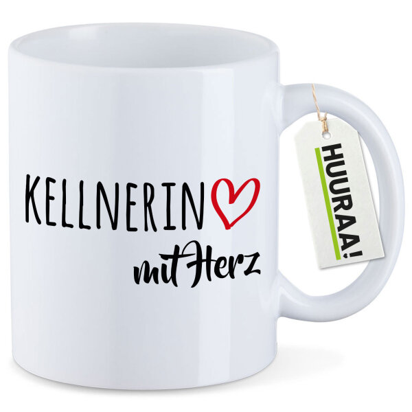 Kaffeetasse Kellnerin mit Herz 330ml