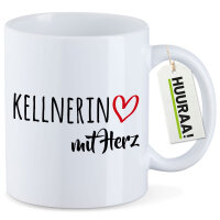 Kaffeetasse Kellnerin mit Herz 330ml