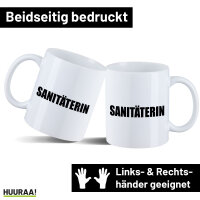 Kaffeetasse Sanit&auml;terin Schriftzug 330ml