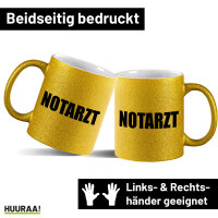 Glitzertasse Notarzt Schriftzug 330ml