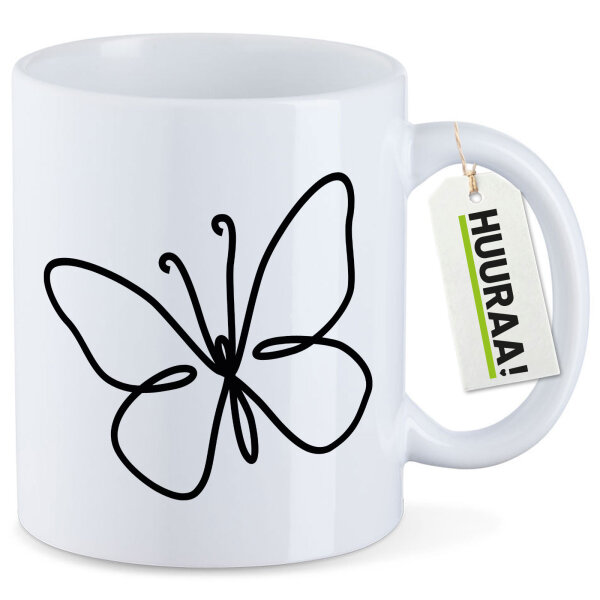 Kaffeetasse Schmetterling Silhouette 330ml