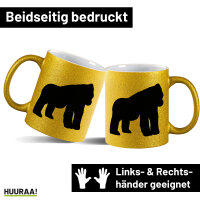 Glitzertasse Gorilla Silhouette 330ml