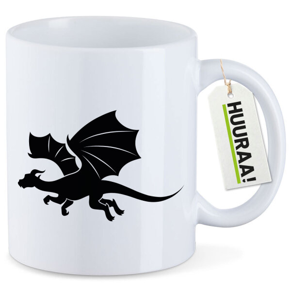 Kaffeetasse Drache Silhouette 330ml