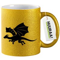 Glitzertasse Drache Silhouette 330ml