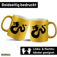 Glitzertasse Dragon Silhouette 330ml