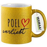 Glitzertasse Poel verliebt 330ml