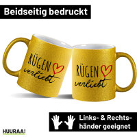 Glitzertasse Rügen verliebt 330ml