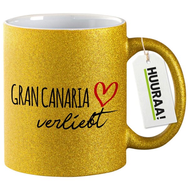 Glitzertasse Gran Canaria verliebt 330ml