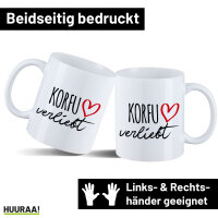 Kaffeetasse Korfu verliebt 330ml