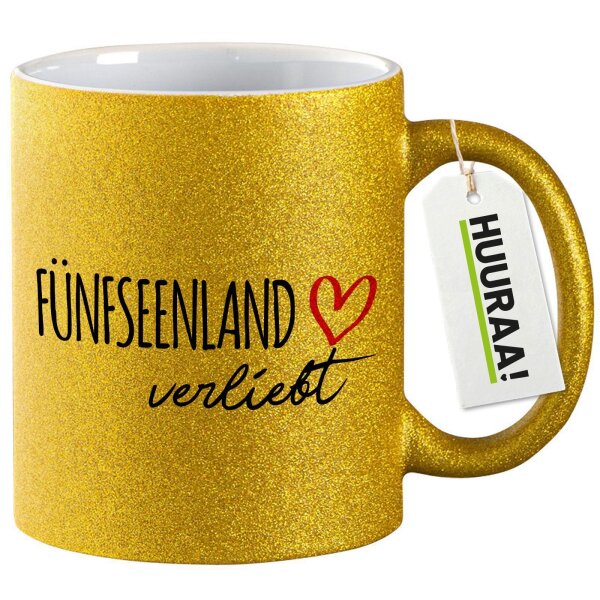 Glitzertasse Fünfseenland verliebt 330ml