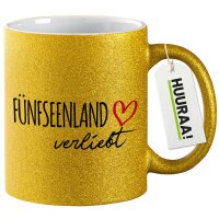 Glitzertasse Fünfseenland verliebt 330ml