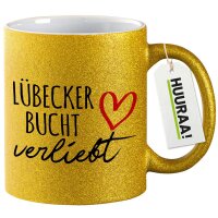 Glitzertasse Lübecker Bucht verliebt 330ml