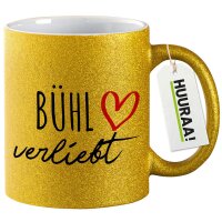 Glitzertasse Bühl verliebt 330ml