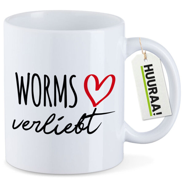 Kaffeetasse Worms verliebt 330ml