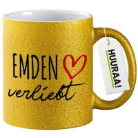 Glitzertasse Emden verliebt 330ml
