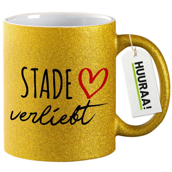 Glitzertasse Stade verliebt 330ml
