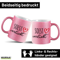 Kaffeebecher Soest verliebt 330ml Pink