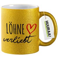 Glitzertasse Löhne verliebt 330ml